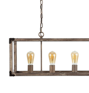 Magnolia 8.13" Adjustable Iron Rustic Farmhouse LED Pendant - JONATHAN Y